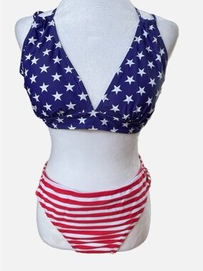 Amazon red white and blue 4th of July bikini stars stripes